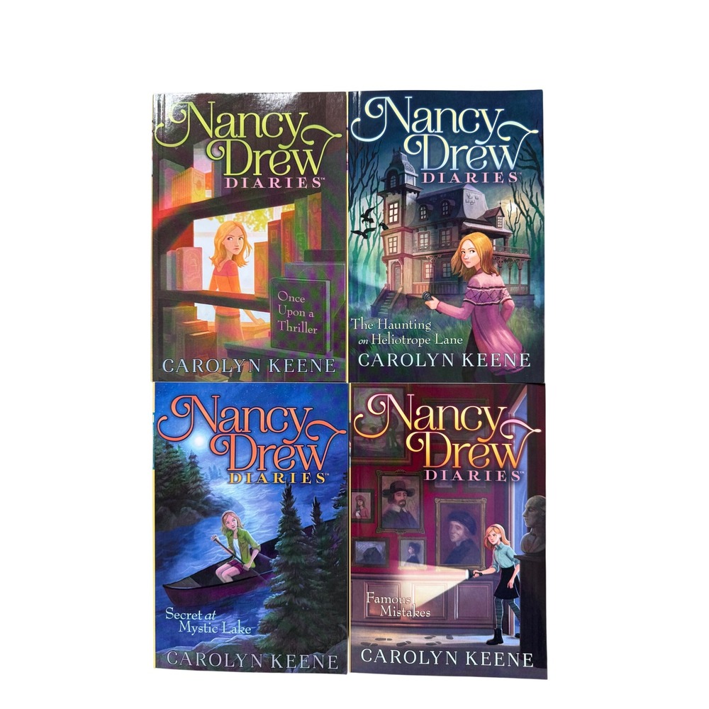Nancy Drew Diaries 4 Book Set Carolyn Keene Mystery Paperbacks Ages 8-12